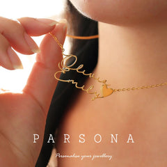 Gold Plated Double Name Necklace