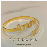 Golden Customize Name & Heart Bangle