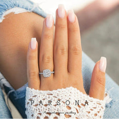 Square Diamond Cut Engagement Ring