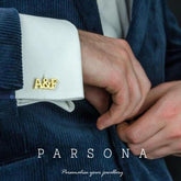 Golden Customize 2 Alphabets Cufflink