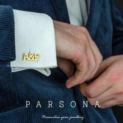 Golden Customize 2 Alphabets Cufflink