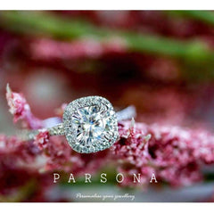 Square Diamond Cut Engagement Ring