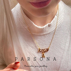 Gold Plated Name Necklace with Initial