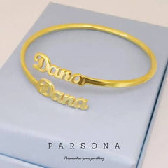 Customize Double Name Bangle