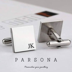 Silver Customize Square Shape Cufflink