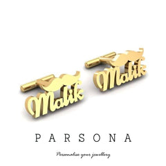Golden Customize Name Cufflink