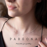 White Customize Small 2 Alphabets with Heart Necklace