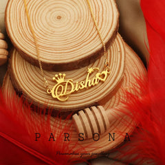 Customize Crown Heart Necklace