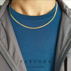 Golden Flat Snake Chain