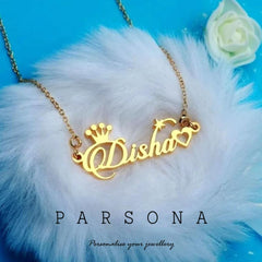 Customize Crown Heart Necklace