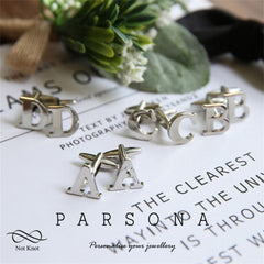 Silver Customize Alphabet Cufflink