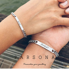 Silver Couple Chain Bracelet