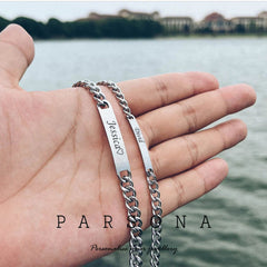 Silver Couple Chain Bracelet