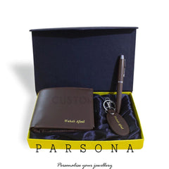 Brown Customize Wallet Set with pen