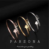Customize Heart & Name Bangle