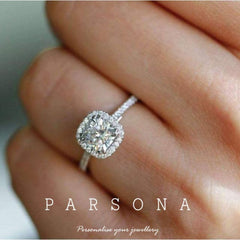 Square Diamond Cut Engagement Ring