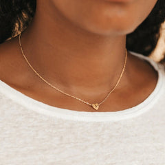 Heart Initial Engraved Necklace